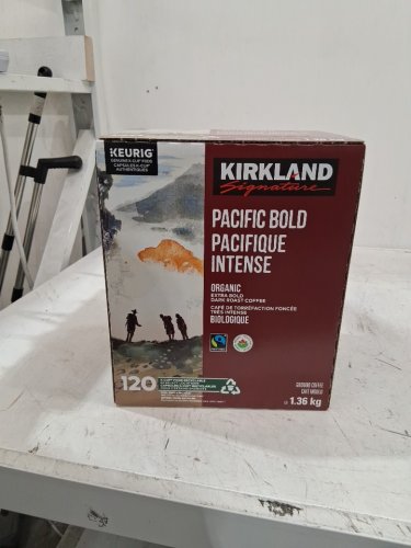 120PK KIRKLAND SIGNATURE ORGANIC EXTRA BOLD DARK ROAST GROUND COFFEE KEURIG K-CUP PODS - PACIFIC BOLD (Model:  4272378) image 3
