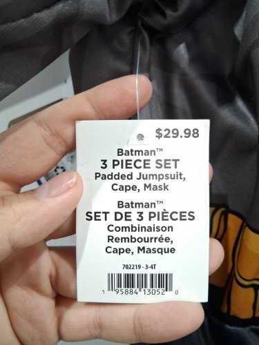 3pc TODDLERS RUBIES PADDED BATMAN COSTUME - 3-4T - BLACK / GReY / YELLOW image 4