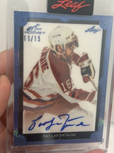 SIGNED PAT LAFONTAINE LEAF HOCKEY CARD LIMITED EDITION 11/15 (BA-PL1) image 3
