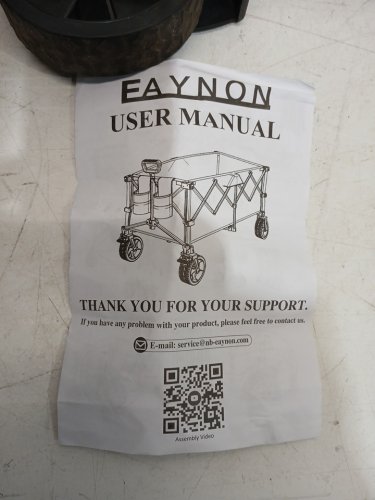 eaynon heavy duty collapsible foldable extended wagon with 500lbs capacity - 38.6" x 23.7" x 46.4" - black image 3