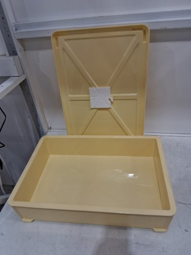pochy Yellow Plastic Fashion Bread Box Holder with Lid - 22.4" X 15.1" - 10L - Yellow - image 2
