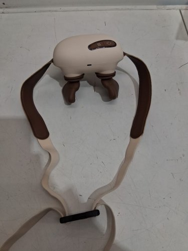 cordless Shiatsu Deep Tissue Kneading Back & neck Massager with 4d bionic hands - beige/brown image 3