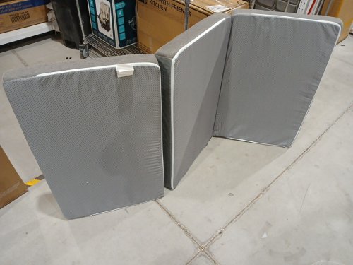 twolike tri folding foam mattress - 4" x 38" x 75" - twin - grey image 3