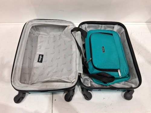 2PC WRANGLER EL DORADO LUGGAGE SET WITH CUP HOLDER AND USB PORT - 20" SPINNER AND 10" BAG - TEAL (MODEL:WR-20272-360) image 9
