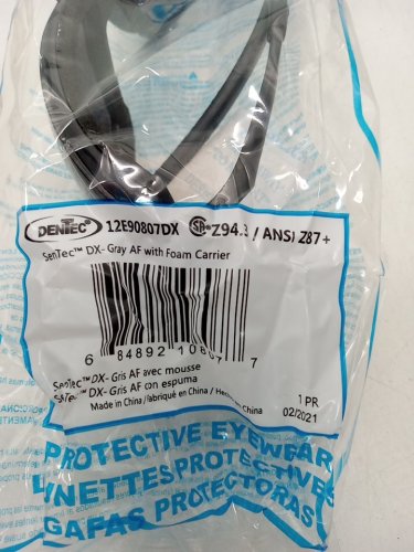 DenTec SenTec DX AF Protective Tinted Eyewear with Rubberized temple tips - OSFM - Grey/Black (Model: 12E90807DX) image 3