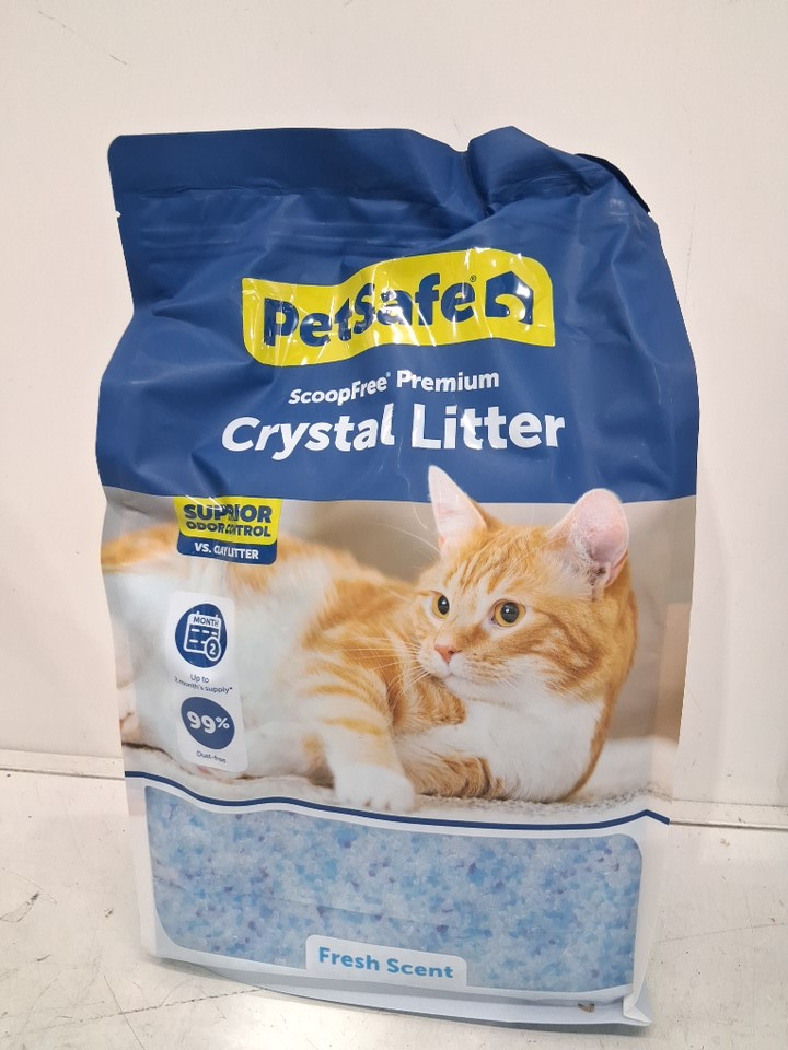 PETSAFE scoop-free premium fresh scent crystal cat litter - 8lb - blue (model: pac00-17865) image 2