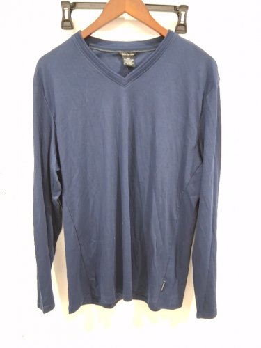 MEN'S CALVIN KLEIN LONG SLEEVE V NECK SHIRT - medium - navy blue (style: 1201135) image 2