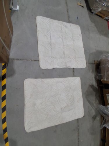 2PC Wavy soft Bathmat - 1 36" x 27" - 1 35" x 35" - White image 3