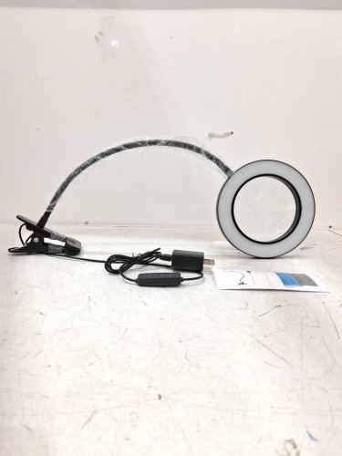 flexible adjustable magnifying glass USB clip desk LED lamp/light - black image 2