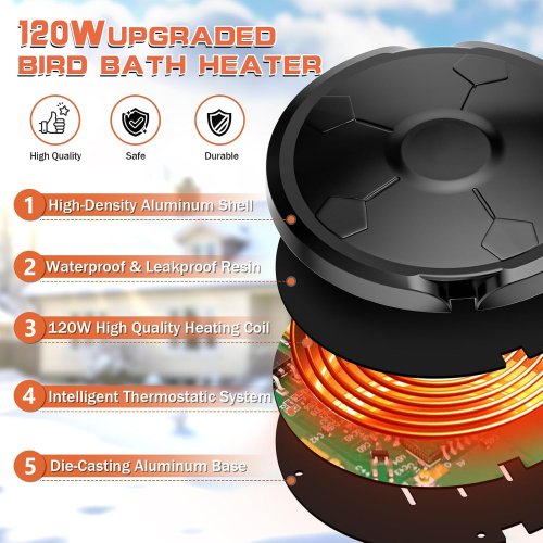 Beyoogeem Bird Bath Heater - 120V (Model: UOE9) image 2