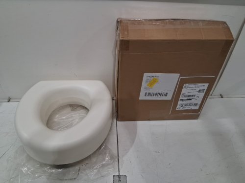 healthsmart PORTABLE ELEVATED ROUND TOILET SEAT RISER WITH SLIP RESISTANT PADS - 5" RAISED - 300lbs max/CAP - WHITE (MODEL: 522-1508-1901) image 2