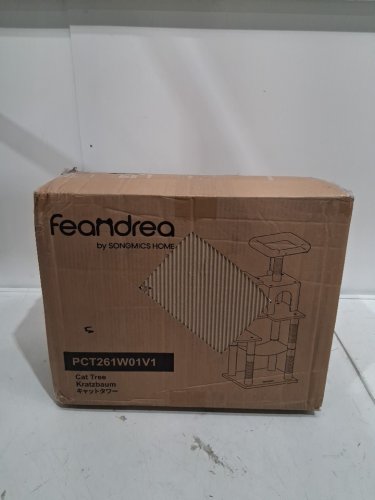 Feandrea Multi-Level Cat Tree Condo With Scratching Posts and Hammock - Medium - 17.7" x 13.8" x 44.1" - Light Grey (model: PCT261W01V1) image 2