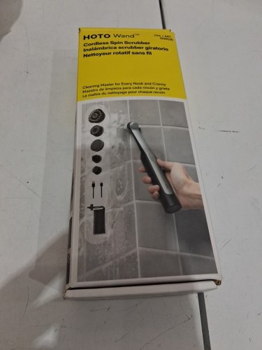 6-IN-1 HOTO WAND ELECTRIC SPIN SCRUBBER RECHARGEABLE GROUT CLEANER SCRUB BRUSH WITH 12 REPLACEABLE HEADS- BLACK/GREY (MODEL: 1936026) image 2