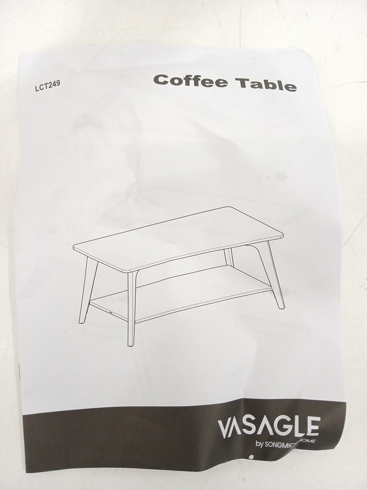 VASAGLE MAEZO 2-tier Coffee Table - 39" x 21" - Brown (Model: LCT249K01) image 5
