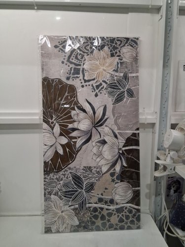 LOTUS Blossom Botanical CANVAS -  40" x 20"  - grey (MODEL: 077TP) image 2