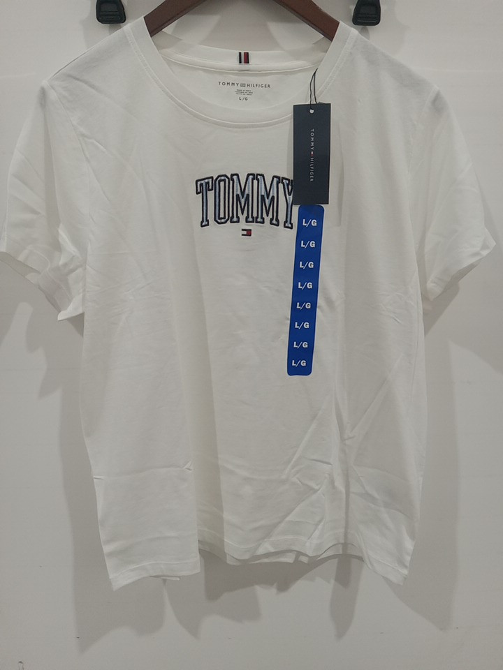 women's Tommy Hilfiger 100% cotton shirt - large - white (style: 1969936) image 2