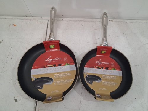 2PC Lagostina Classic Provence Non-Stick Pan Set - 10" / 12" - Black image 2