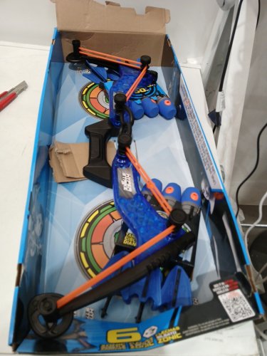 7PC HYPER STRIKE BOW AND ARROWS SET WITH 6 ARROWS AND 2 TARGETS - Blue/BLACK/Orange (MODEL: 1993637) image 4