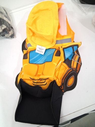 2PC TODDLERS CONSTRUCTION DIGGER RIDE-ALONG COSTUME SET - 3-4T - YELLOW AND ORANGE image 2