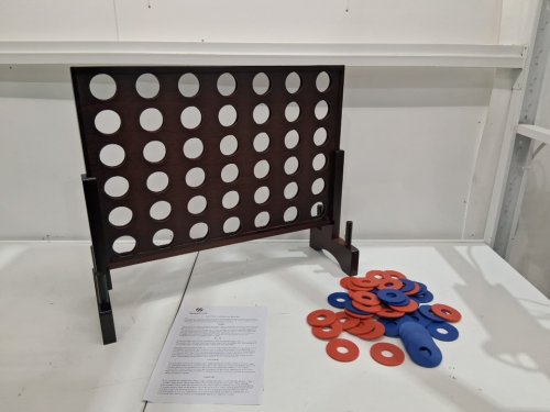 SPEEDARMIS GIANT WOODEN 4-IN-A-ROW GAME - WOODEN INDOOR & OUTDOOR GAME SET WITH CHIPS & DURABLE CARRYING BAG - DARK WOOD (MODEL: S-CONNECT4) image 2