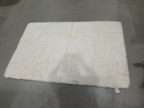 Fluffy non-slip SHAG PLUSH Area Rug  - 4ft x 6ft - WHITE image 3