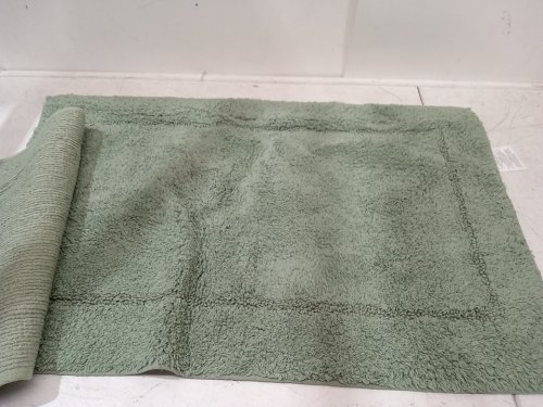 2PK modern threads luxury non-slip bath mat set - 17" x 24" - 21" x 34" - spa blue image 4