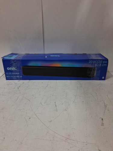 ONN. LED BLUETOOTH STEREO 2.0 WIRELESS/WIRED SOUNDBAR - 20" - 120 WATTS - BLACK - (MODEL: 100075108) image 6