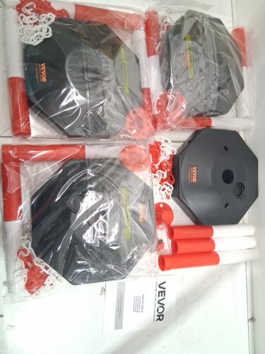 4PK VEVOR Adjustable Traffic Delineator Post Cones WITH 8FT CHAIN - RED/WHITE (MODEL: CC-F03-N-RW-4PCS-2.5M) image 3