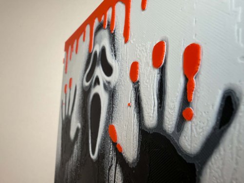 8"x8" 3D Printed - Ghostface from scream- Textured Photo image 3