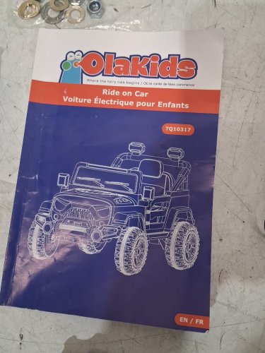 OLAKIDS Battery Powered Electric Ride on Truck Vehicle with Remote Control, Bluetooth, Power Display, LED Lights, & Music Player - 66LBS CAP -24V - 25.5" x 39.5" x 25" - Blue (Model: TQ10317) image 9