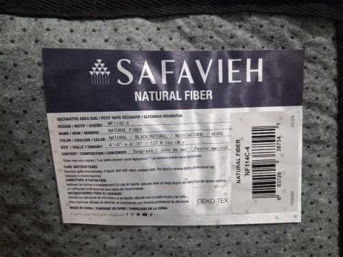 safavieh natural seagrass fiber decorative area rug - 4ft x 6ft - natural w/ black trim - (model: nf114c-4) image 5