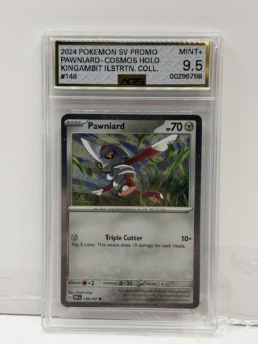 AGS GRADED MINT+ 9.5 2024 POKEMON SV PROMO PAWNIARD COSMOS HOLO KINGAMBIT ILSTRTN COLLECTION #148/197 image 3