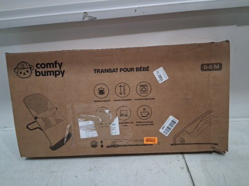 comfy bumpy ergonomic baby bouncer seat - 0-6 months - oatmeal (model: cfbybr) image 2