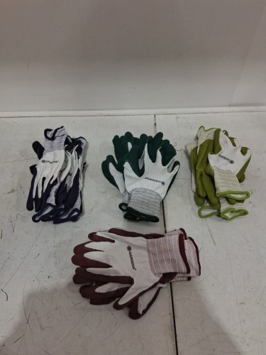 13pr gardena latex-coated multipurpose work & gardening gloves - one size fits many - multi-colour (model: 1852515) image 4