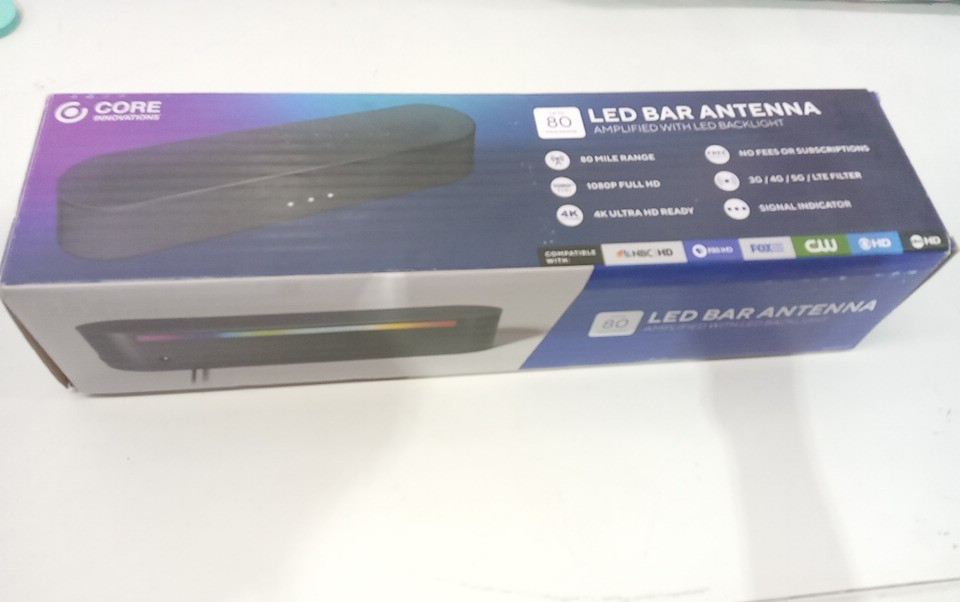 CORE INNOVATIONS LED BAR ANTENNA amplified with led black light - up to 80 mile range - black (model: ANT800LED) image 2