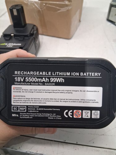 2pk antrobut Replacement Lithium Battery for ryobi - 18v - black/green (model: ba002r) image 4