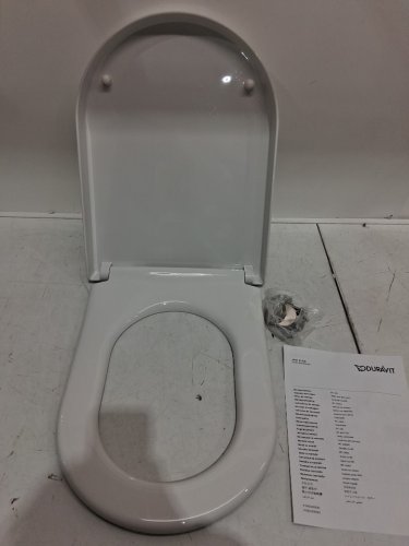 Duravit OVAL  Toilet Seat and cover with slow close - 14.6" x 19.2" - white alpine (model: 0063390000) image 4