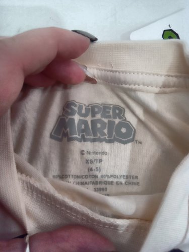KIDS Super Mario SHORT SLEEVE Shirt - Extra Small (4/5) - OFF WHITE image 3