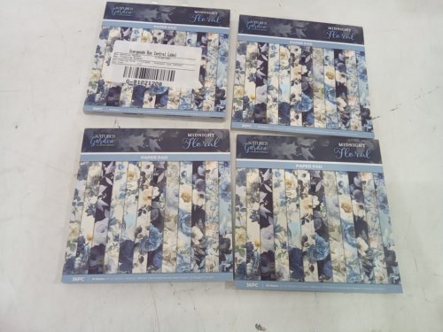 4 Nature's Garden Midnight Floral Paper Pad - 6" x 6" - (36 SHEETS) BLUE image 2
