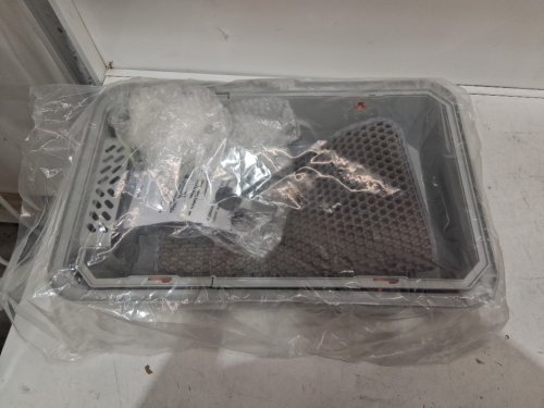 TENTIZON Stainless Steel Kitty Litterbox with Side Lids, Litter Mat, AND Scooper - SILVER/GREY (MODEL: XM-F / PT004-GY-00) image 2