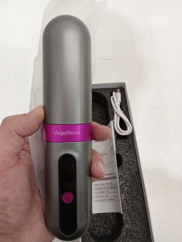 VegaNova Cordless Hair Straightener Brush with 3 heat levels - grey/pink image 2
