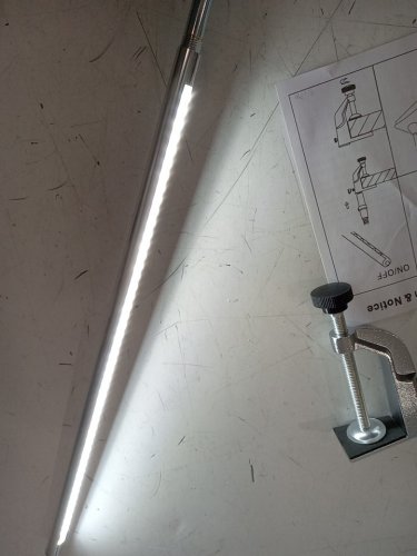 USB Clip-on CLAMP Desk Lamp - 18.9" - SILVER image 4