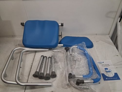 Loyoda Eligible Swivel Shower Chair with Arms and Backrest - 400LBS CAP - BLUE/SILVER (MODEL: fbl650396) image 4