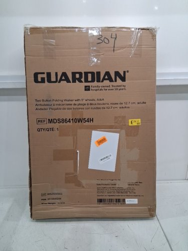 MEDLINE GUARDIAN ADJUSTABLE ALUMINUM 2-BUTTON FOLDING WALKER - 300LBS CAPACITY - GREY (MODEL: MDS86410W54H) image 2