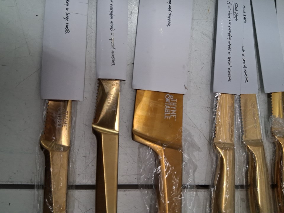 9pc thyme & table knife block set - gold (mode : tt0976r-thy) image 5