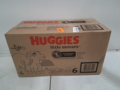 108pk HUGGIES LITTLE MOVERS baby Diapers - SIZE 6 - Disney baby lion king image 2