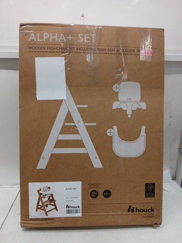 hauck Alpha+ Wooden Highchair Set - brown/white (model: 66329) image 2