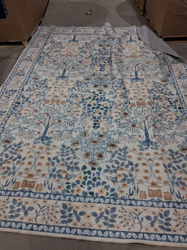 floral vintage forest washable area rug - 8ft x 10ft - blue / orange image 2