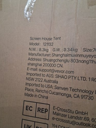 vevor screen house tent - 10ft x 9.2ft - 4 - 8 person - white/beige (model : 121132) image 3
