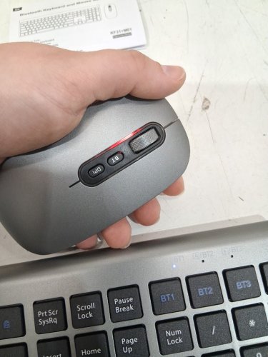 3PC PINKCAT Wireless Keyboard and Mouse Combo - SILVER/BLACK (MODEL: KF31-M01) image 3